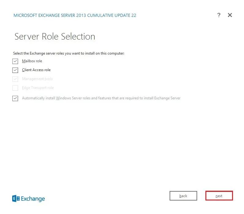 install exchange 2013 mailbox role