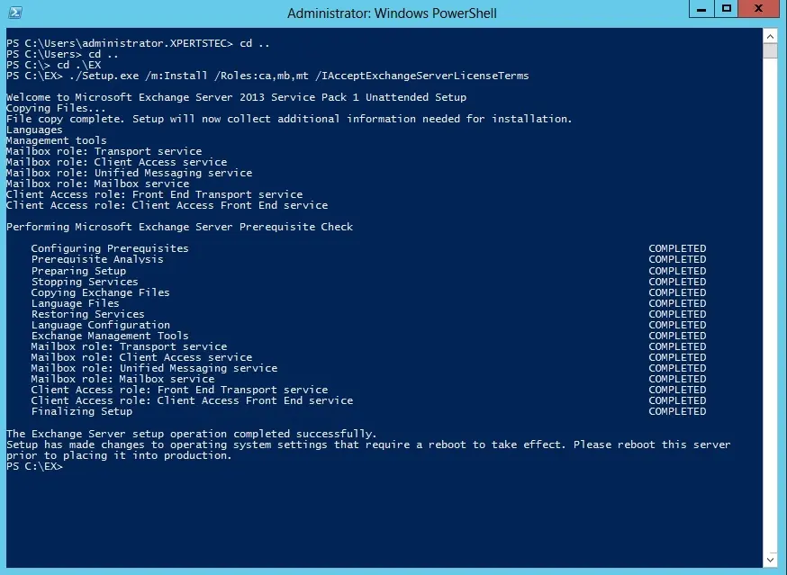 install exchange 2013 powershell