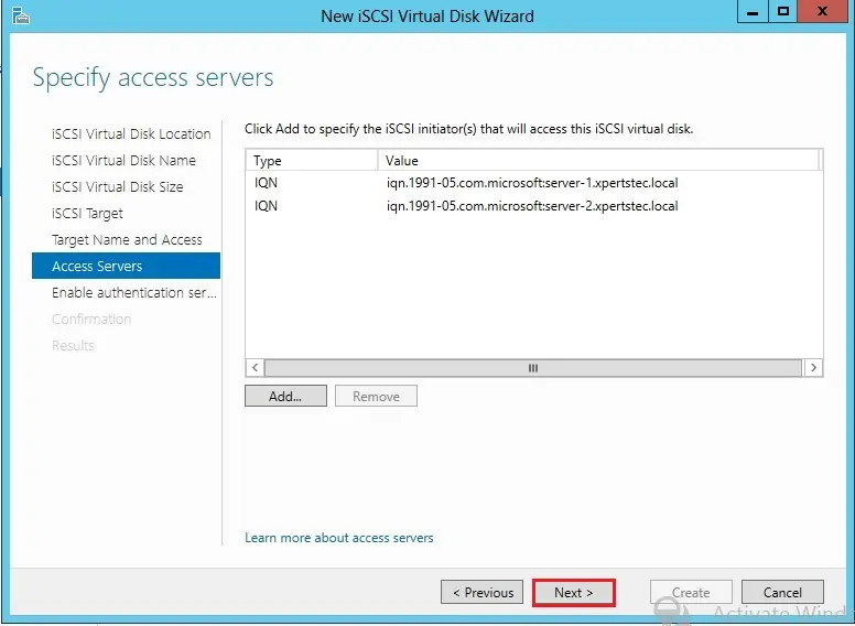 iscsi virtual access server