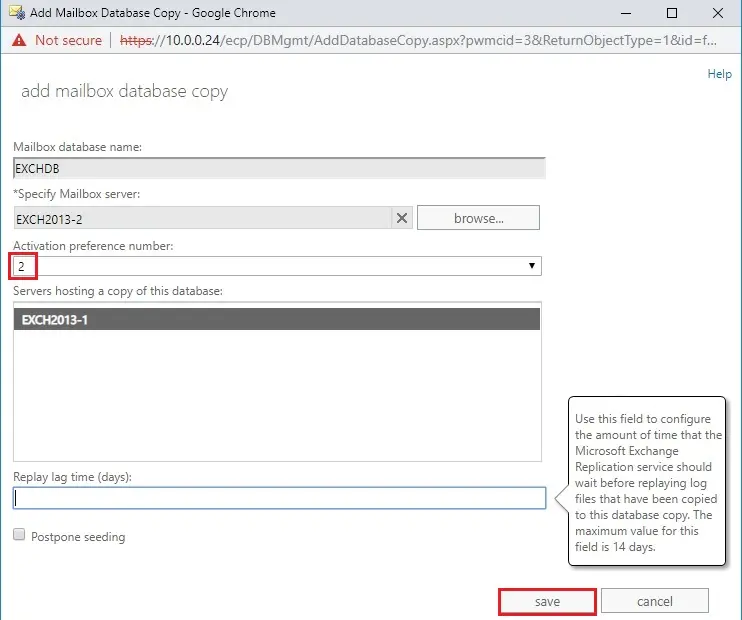 mailbox database copy exchange 2013
