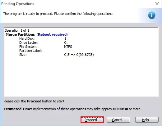 merge partitions summary