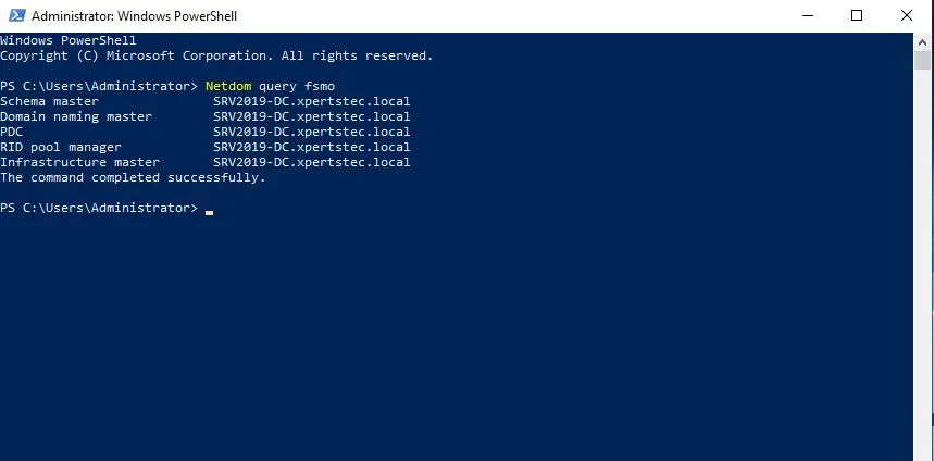 netdom query fsmo command