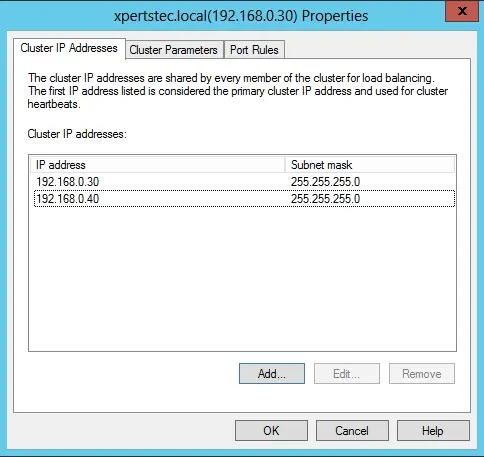 network load balancing cluster ip address