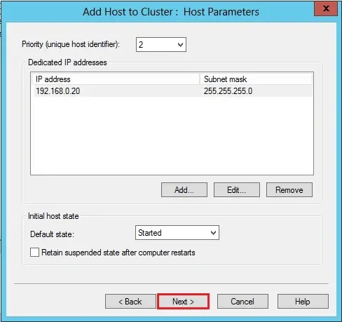 network load balancing host parameters