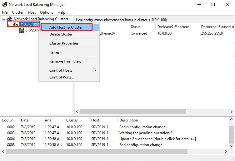 network load balancing manager 2019