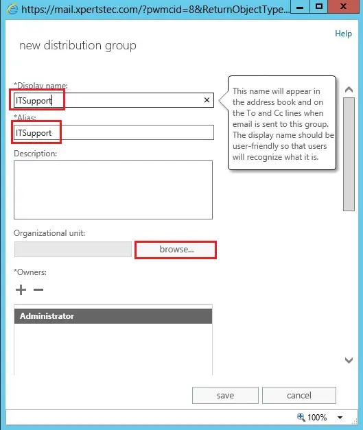 new distribution group exchange 2013