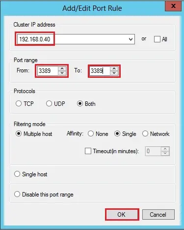 nlb port rules port range