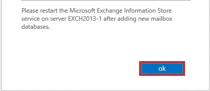 please restart exchange information store service