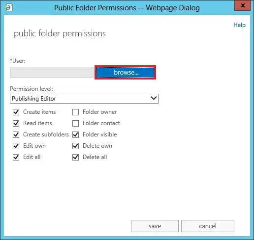 public folder permissions exchange 2013