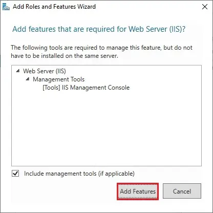 server 2019 add features