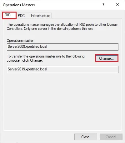 server 2019 operations masters rid