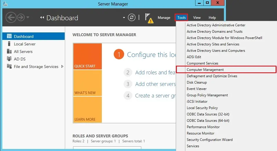 server manager 2012