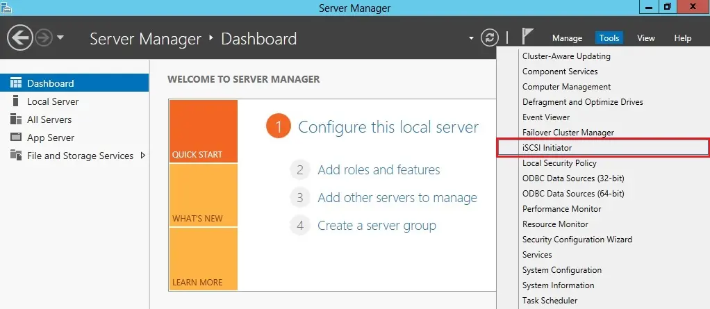 server manager dashboard 2012