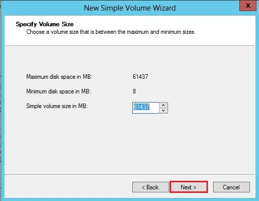 simple volume wizard size