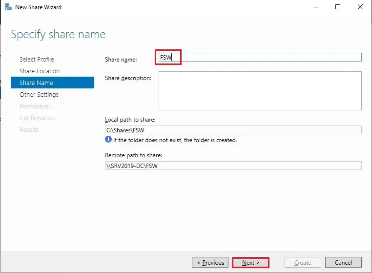 smb file share specify share name