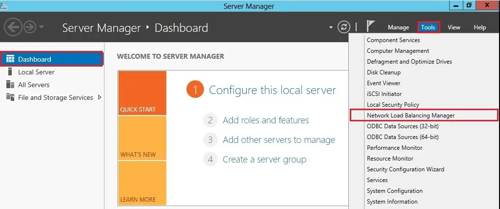 windows server 2012 dashboard