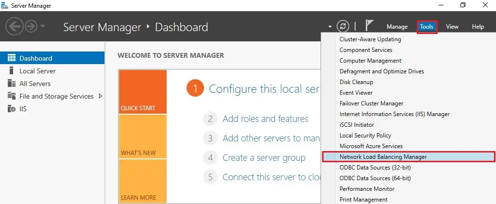 windows server 2019 dashboard