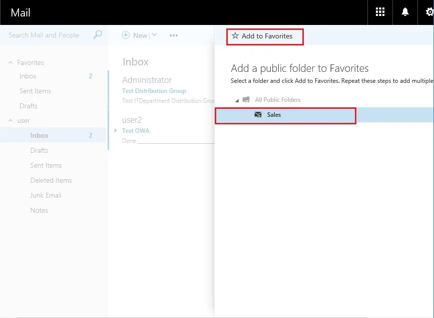 add public folder in owa