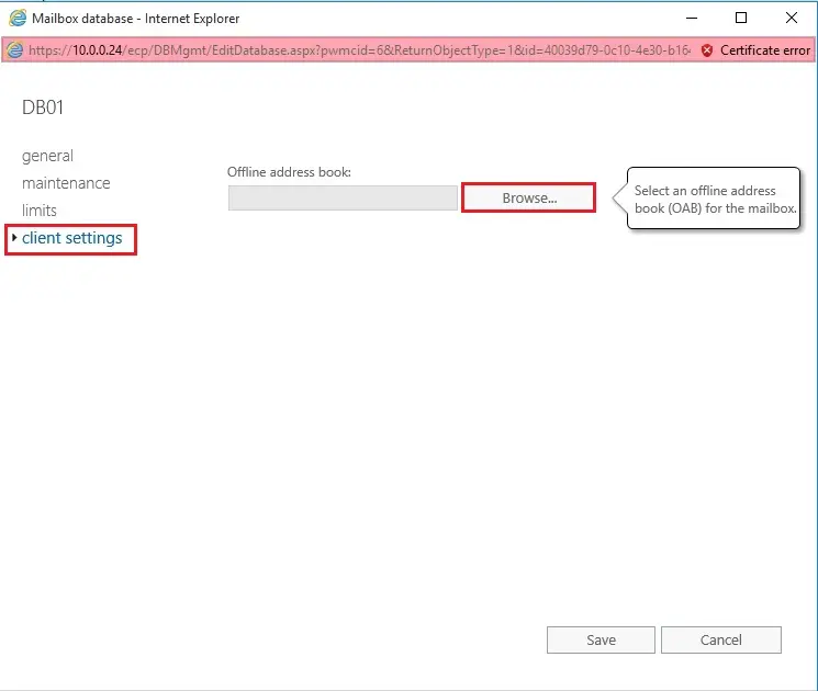 configure offline address book exchange 2019