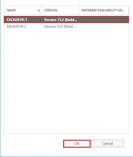 create new database select server