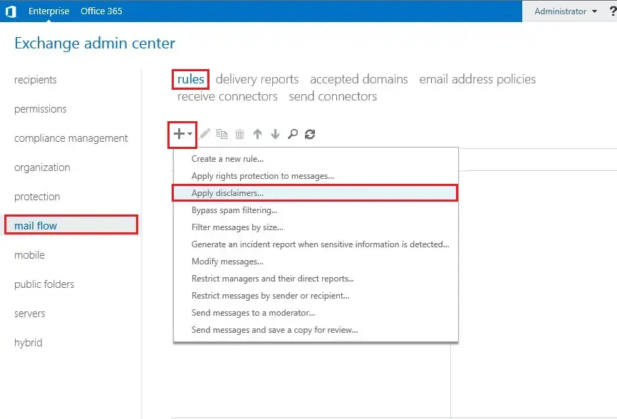 email disclaimer exchange 2019