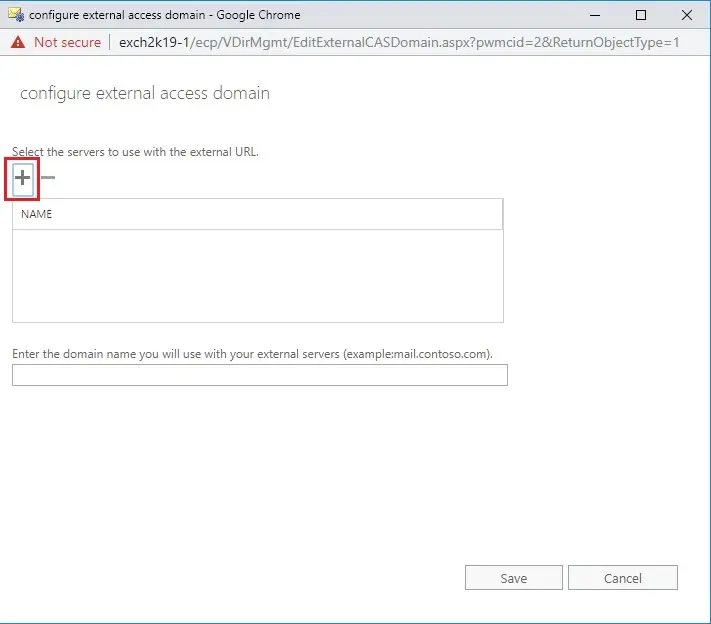 exchange 2019 external access domain