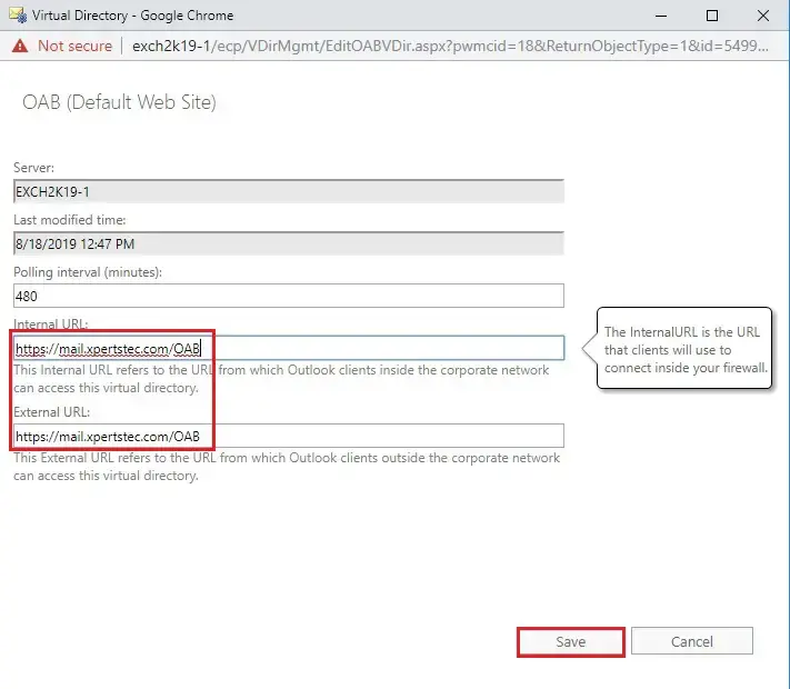 exchange 2019 virtual directory oab