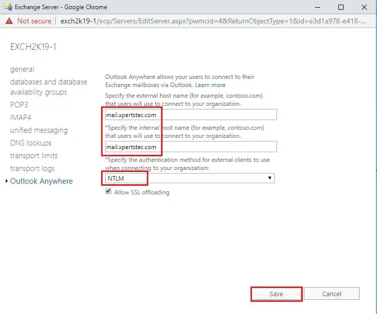 exchange 2019 virtual directory outlook anywhere