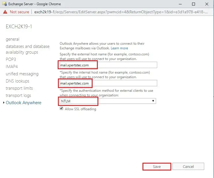 exchange 2019 virtual directory outlook anywhere