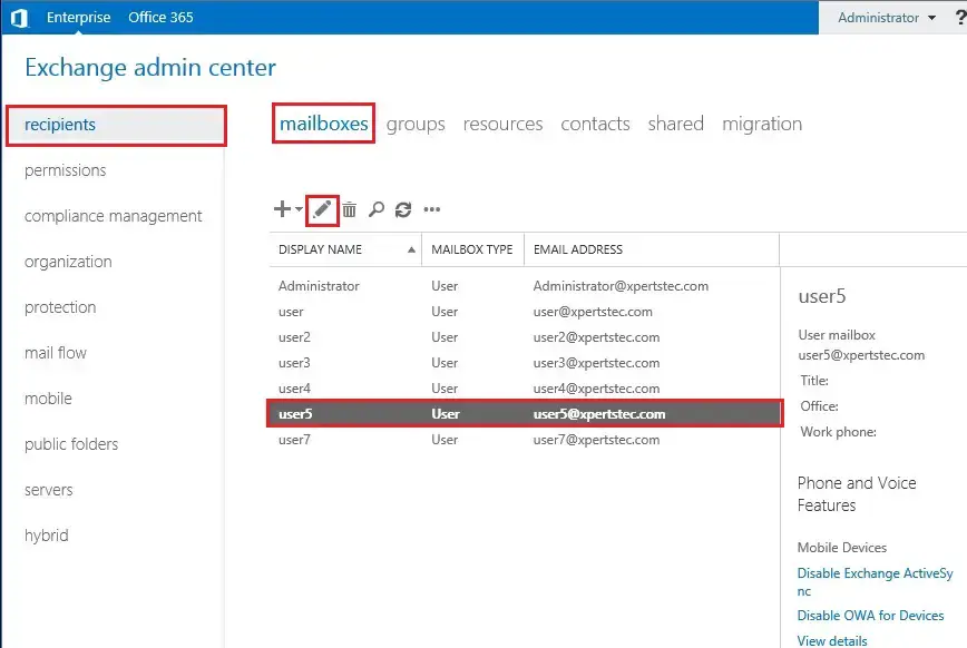 exchange admin center