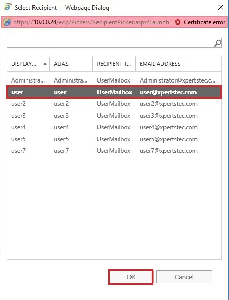 exchange admin center users