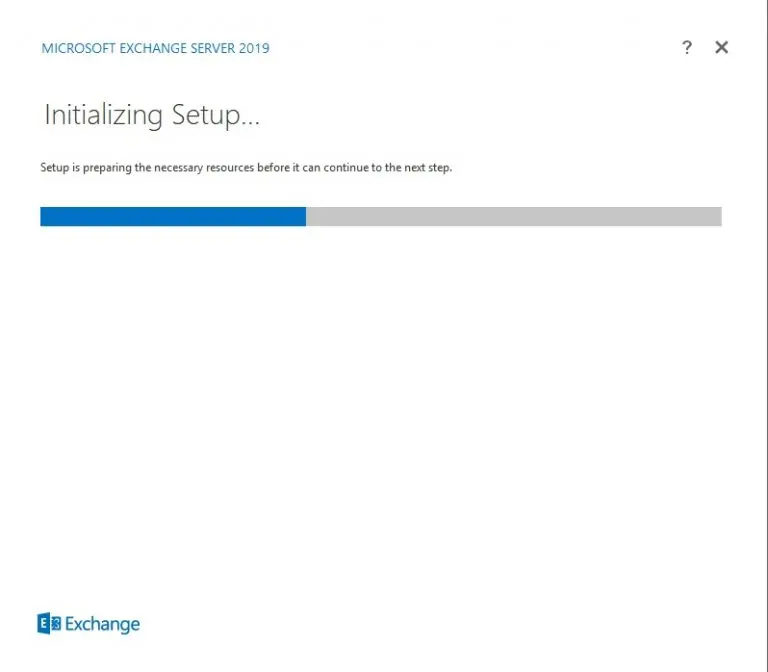 exchange server 2019 initializing setup