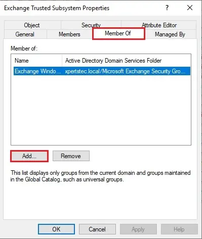 exchange trusted subsystem