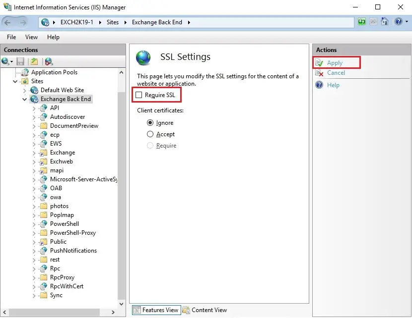 iis manager ssl settings