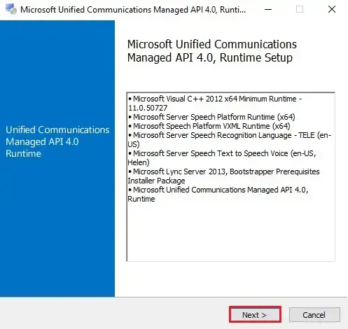 install microsoft unified communication managed