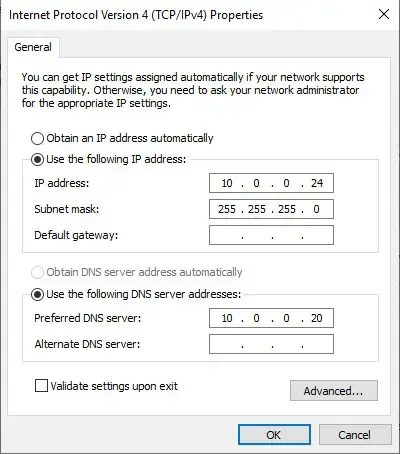 internet protocol ipv4 properties