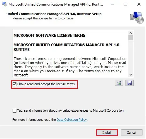 microsoft unified communication managed setup