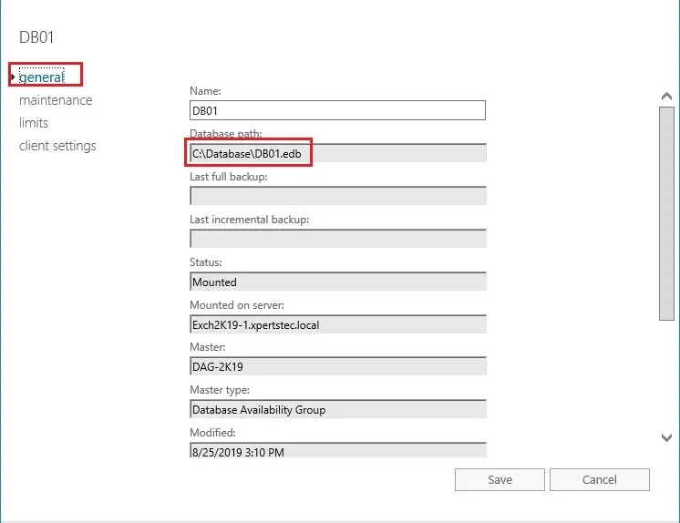 move database path