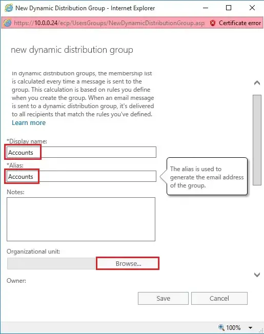 new dynamic distribution group exchange 2019