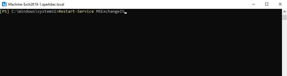 restart service msexchangeis