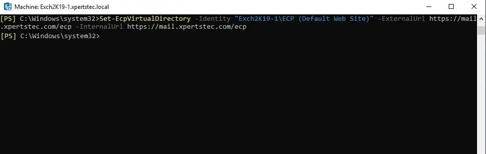 set ecpvirtualdirectory command