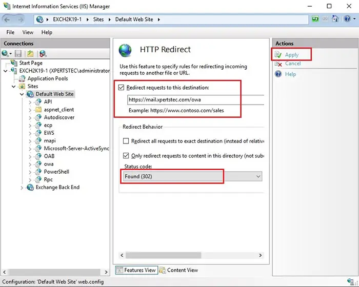 url redirect iis manager http redirect