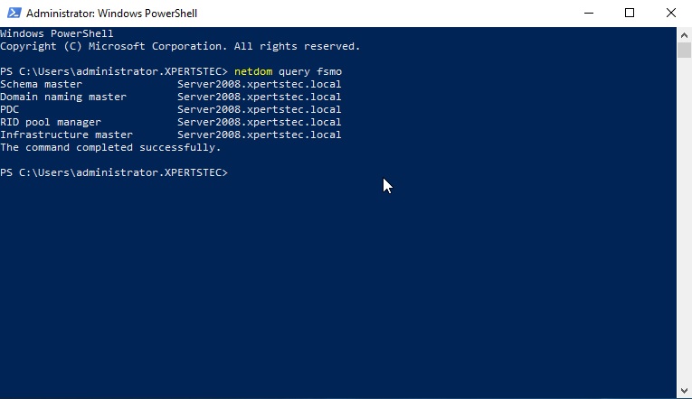 netdom query fsmo command