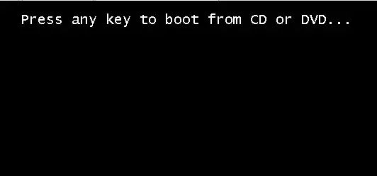 press any key to boot from cd or dvd