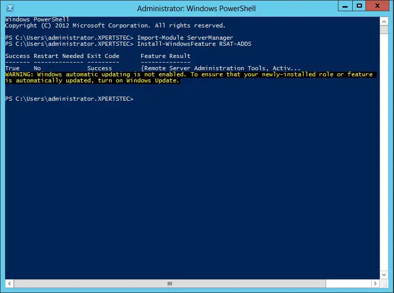 import module server manager powershell