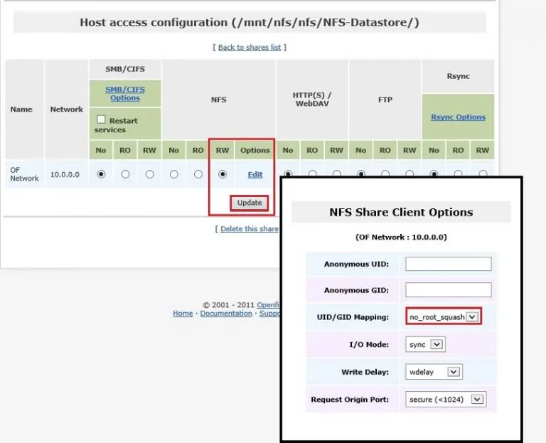 access configuration nfs