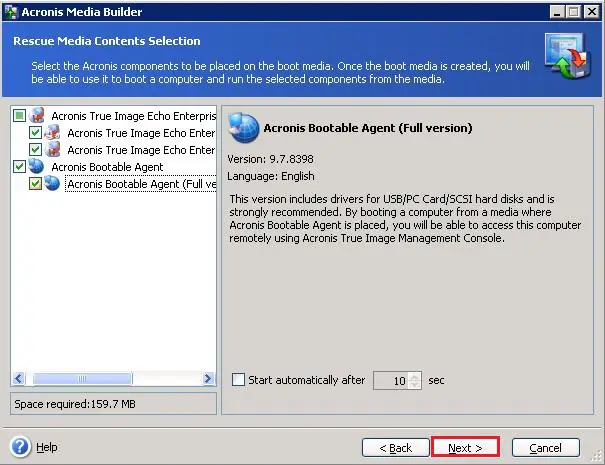 acronis true image echo enterprise server bootable cd