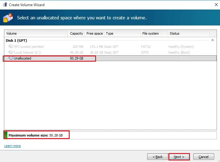 acronis disk director unallocated volume