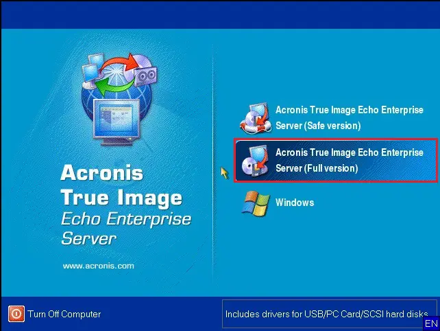 installing and using acronis home on windows server 2008