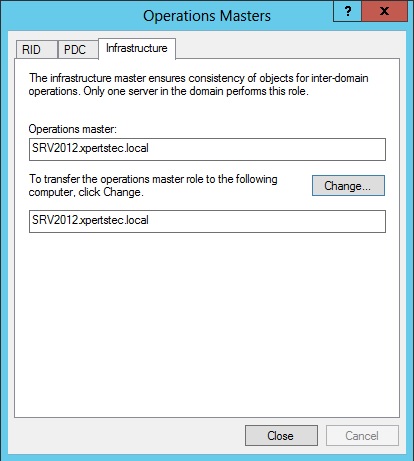 active directory 2012 operations masters infrastructure